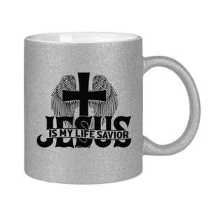 Glitzertasse jesus is my life savior