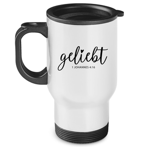 Edelstahl-Thermobecher geliebt 1 johannes 4:16