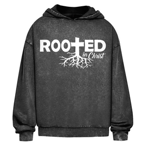 Oversize Washed Hoodie rooted in christ