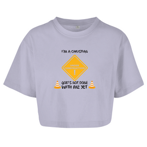 Damen Oversize Crop Top christian under construction