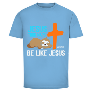 Herren T-Shirt jesus took naps mark 4:38 faultier