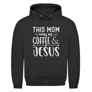 Herren Hoodie this mom runs on coffee and jesus