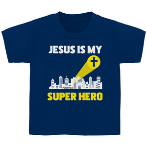 Kinder T-Shirt jesus is my superhero