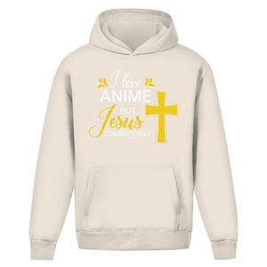 Oversize Hoodie Ohne Kordel i love anime but jesus comes first