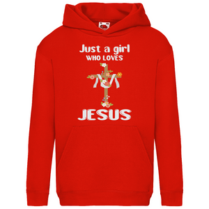 Kinder Hoodie Just a girl who loves jesus