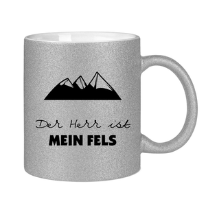 Glitzertasse der herr ist mein fels