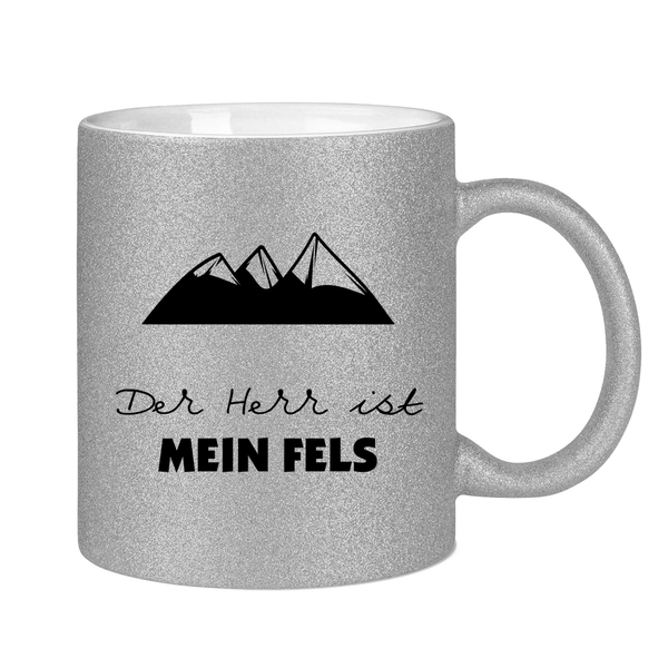 Glitzertasse der herr ist mein fels