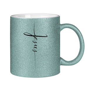 Glitzertasse jesus kreuz