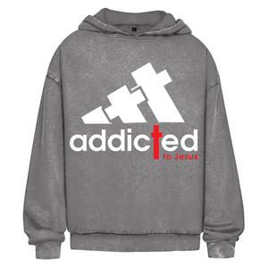 Oversize Washed Hoodie addicted to jesus