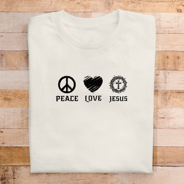 Herren T-Shirt peace love jesus