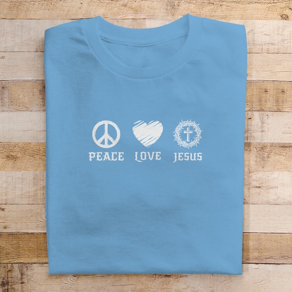 Herren T-Shirt peace love jesus