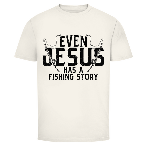 Herren T-Shirt even jesus has a fishing story angler