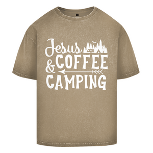 Oversize Washed T-Shirt jesus coffee camping