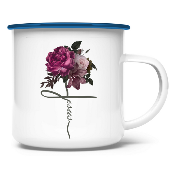 Emaille Tasse jesus blume