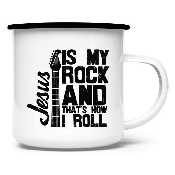 Emaille Tasse jesus is my rock gitarrenspieler