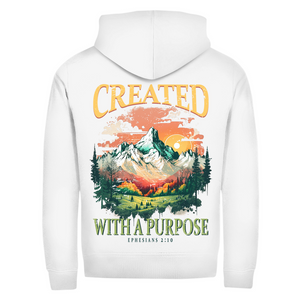 Zipper Hoodie created with a purpose ephesians 2:10