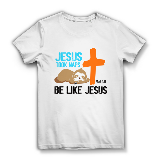 Damen  Bio T-Shirt jesus took naps mark 4:38 faultier