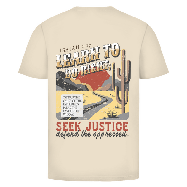 Herren T-Shirt learn to do right isaiah 1:17