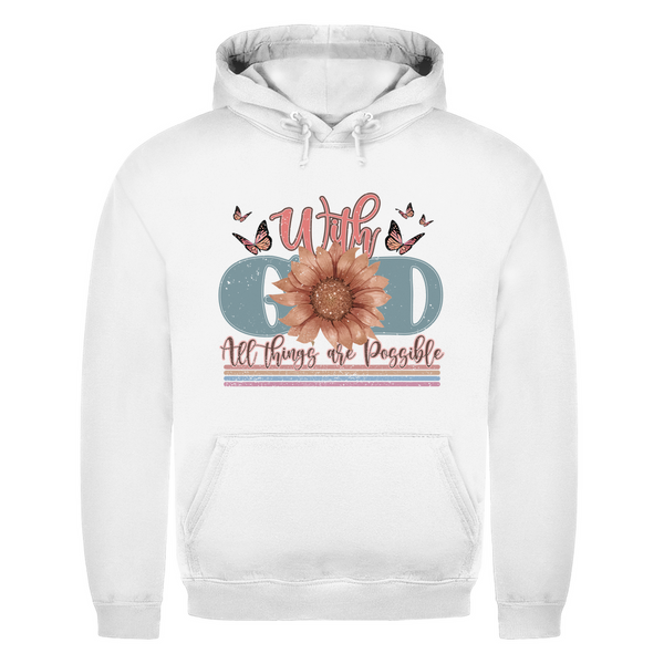 Herren Hoodie with god all things are possible