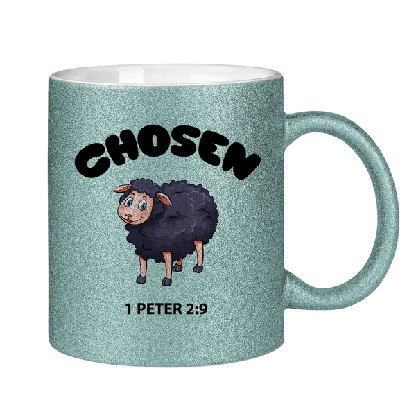 Glitzertasse chosen schaf 1 peter 2:9