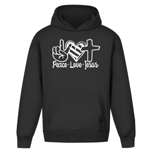 Oversize Hoodie Ohne Kordel peace love jesus