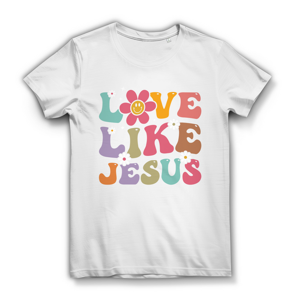 Damen Bio T-Shirt love like jesus retro