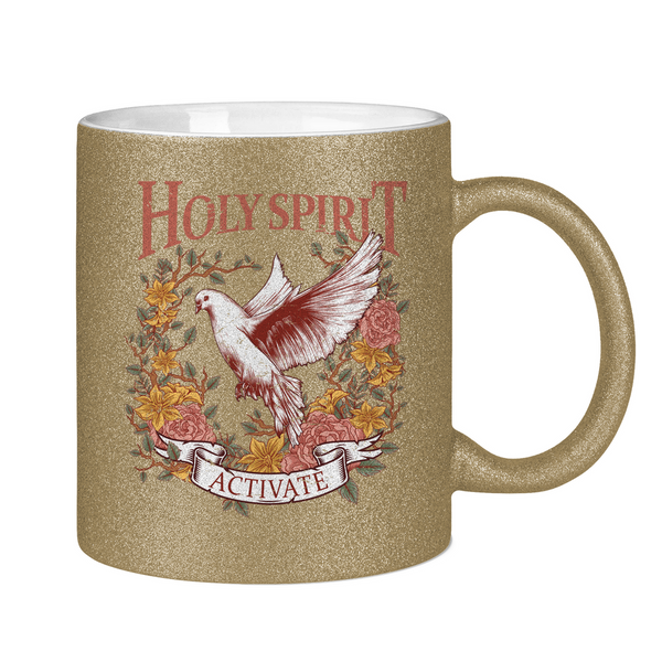 Glitzertasse holy spirit activate taube