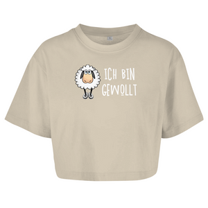 Damen Oversize Crop Top ich bin gewollt
