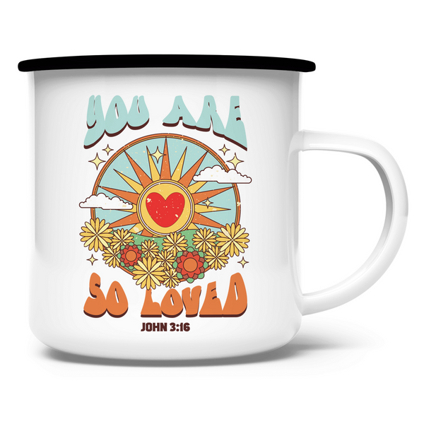 Emaille Tasse you are so loved john 3:16