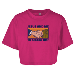 Damen Oversize Crop Top jesus and me we are like that