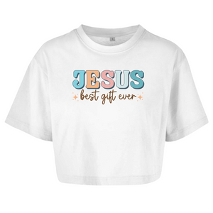 Damen Oversize Crop Top jesus best gift ever