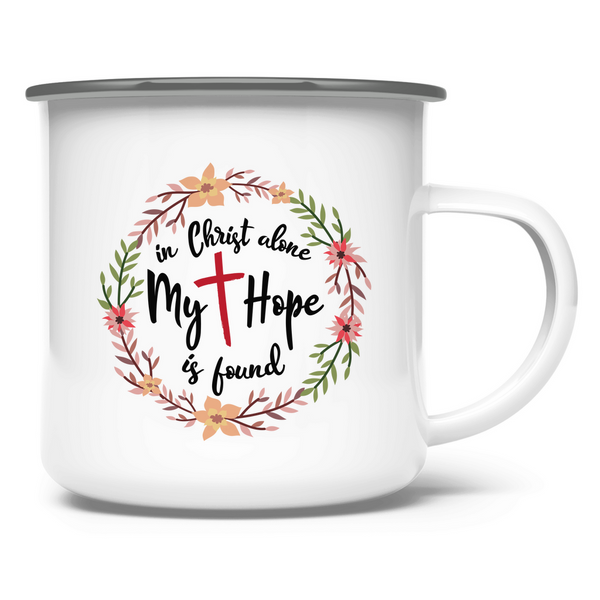 Emaille Tasse in christ alone my hope is found