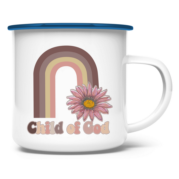 Emaille Tasse child of god regenbogen