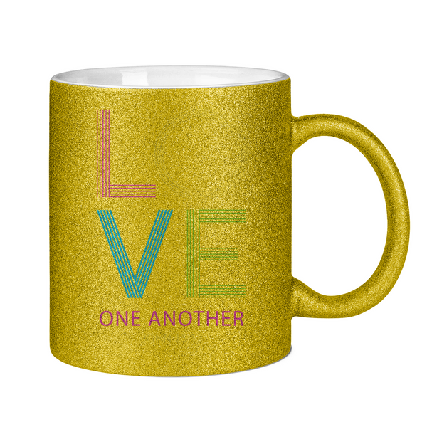 Glitzertasse love one another