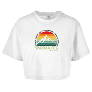 Damen Oversize Crop Top waymaker isaiah 42:16