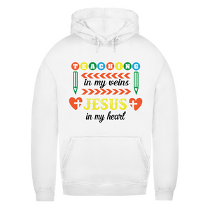 Damen Hoodie teaching in my veins jesus in my heart