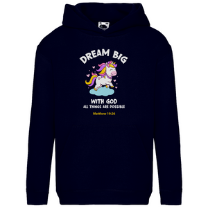 Kinder Hoodie with god all things are possible matthew 19:26