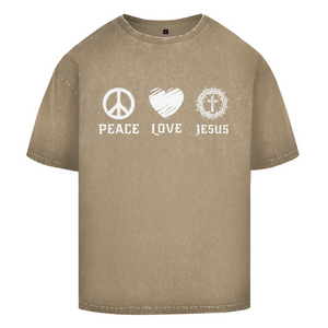 Oversize Washed T-Shirt peace love jesus