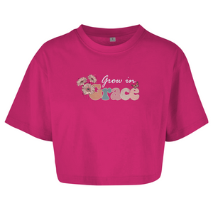 Damen Oversize Crop Top grow in grace
