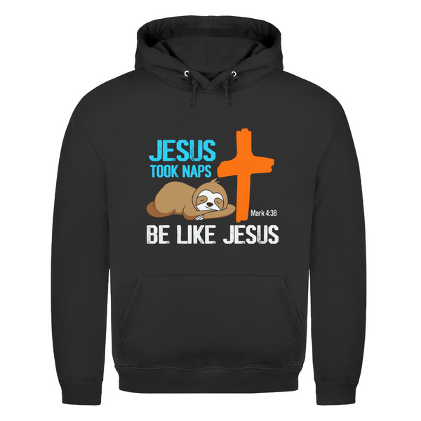 Herren Hoodie jesus took naps mark 4:38 faultier