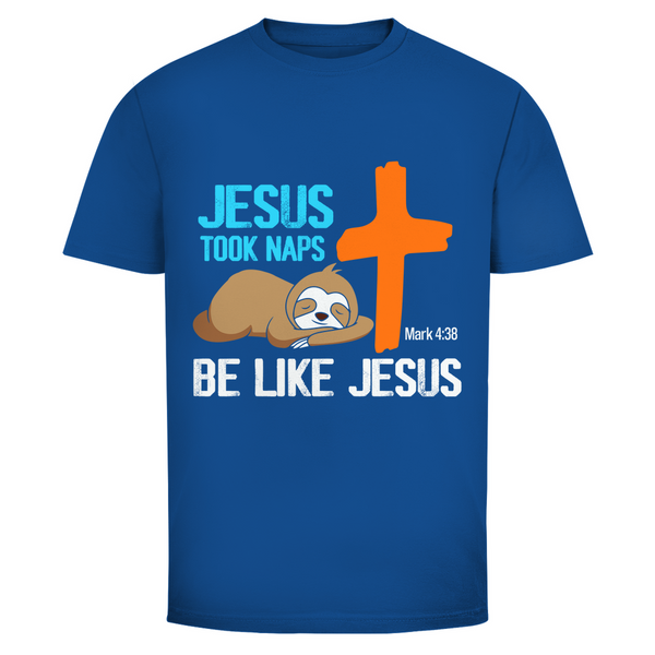 Herren T-Shirt jesus took naps mark 4:38 faultier