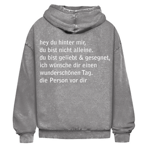 Oversize Washed Hoodie hey du hinter mir
