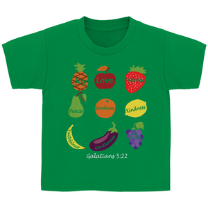 Kinder T-Shirt joy love patience galatians 5:22