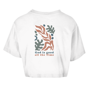 Damen Oversize Crop Top god is good all the time