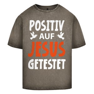 Oversize Washed T-Shirt positiv auf jesus getestet