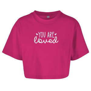 Damen Oversize Crop Top you are loved