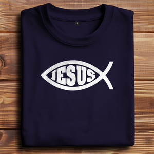 Oversize T-Shirt fisch symbol ICHTHYS Jesus