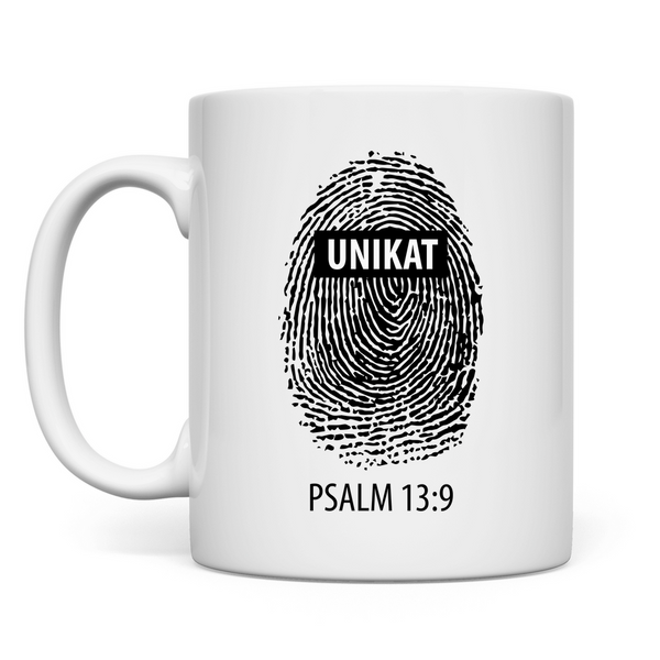 Tasse unikat fingerabdruck psalm 13:9