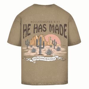 Oversize Washed T-Shirt everything beautiful ecclesiastes 3:11