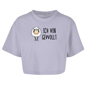 Damen Oversize Crop Top ich bin gewollt
